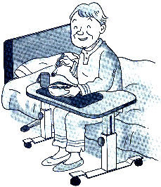 おばあさんが食事しているイラスト